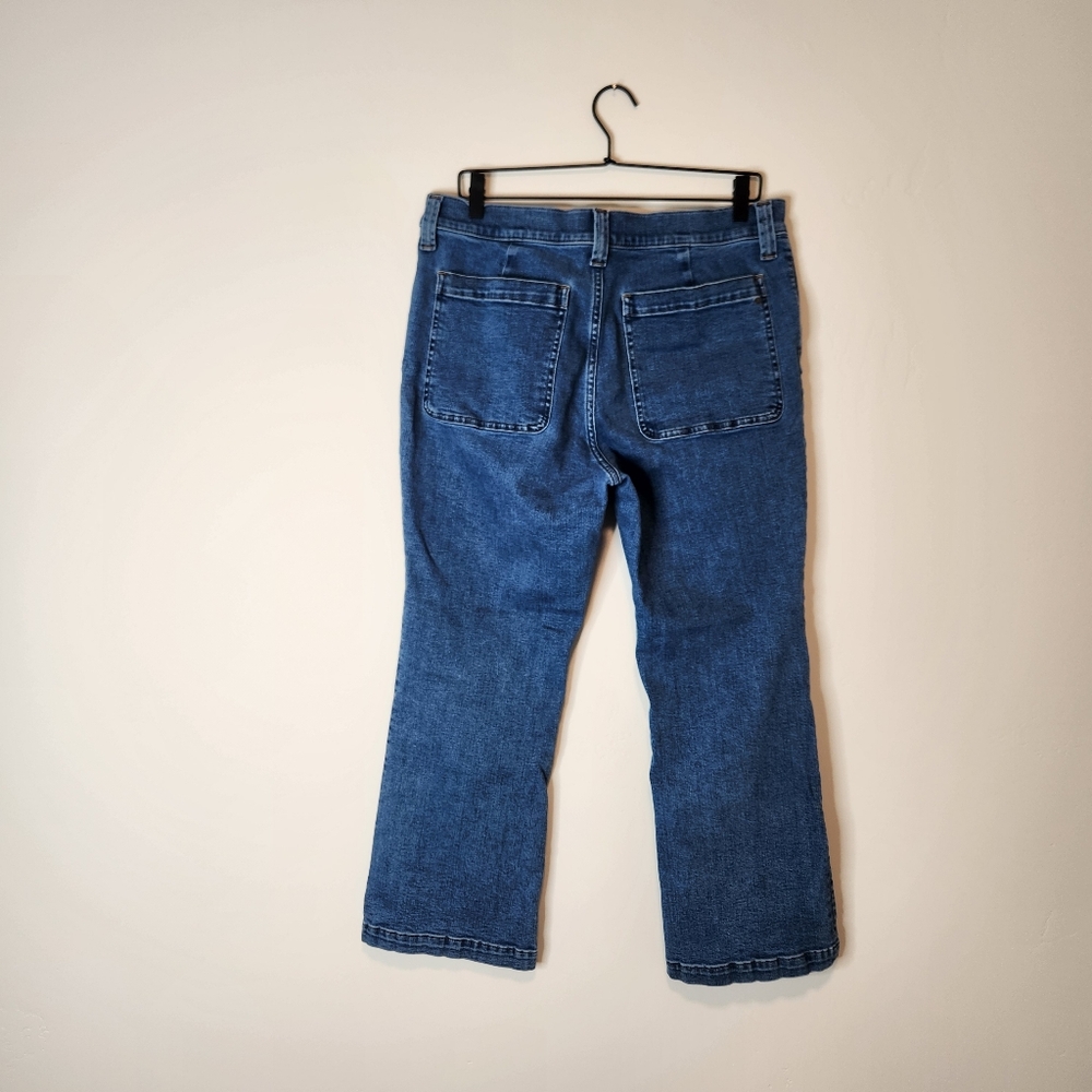Madewell Kick‎ Out Crop Mid Rise Jeans Elkton Wash Size 32 - Picture 3 of 8